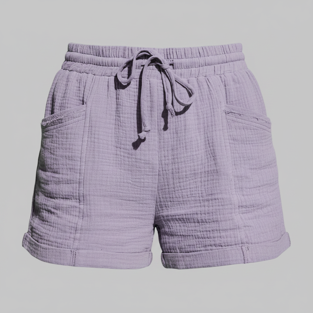 Pantaloncini Donna Casual in Mussola con Elastico | Shorts Donna