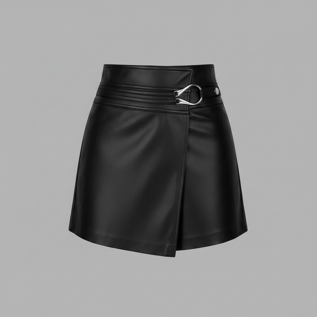 Pantaloncini Donna Vita Alta in Pelle Sintetica | Shorts Donna