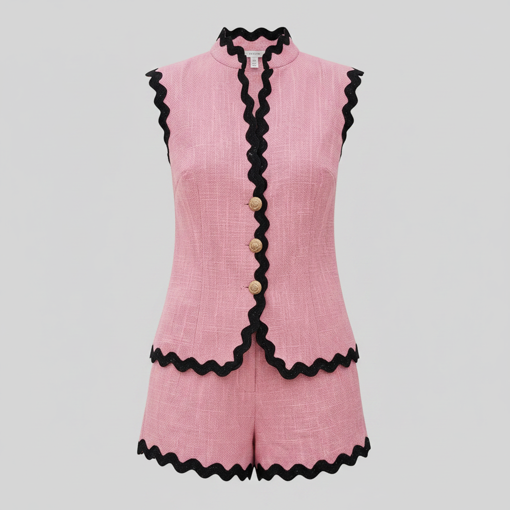 Set Due Pezzi Donna | Blazer Senza Maniche e Pantaloncini