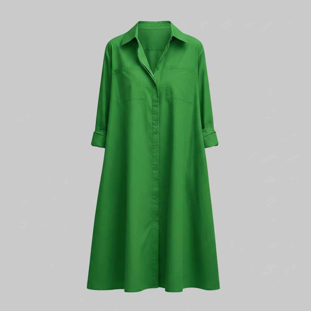Abito Camicia Donna Elegante con Tasche | Vestiti Eleganti Donna