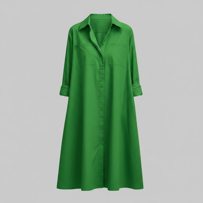 Abito Camicia Donna Elegante con Tasche | Vestiti Eleganti Donna