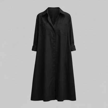 Abito Camicia Donna Elegante con Tasche | Vestiti Eleganti Donna