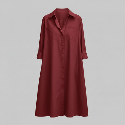 Abito Camicia Donna Elegante con Tasche | Vestiti Eleganti Donna