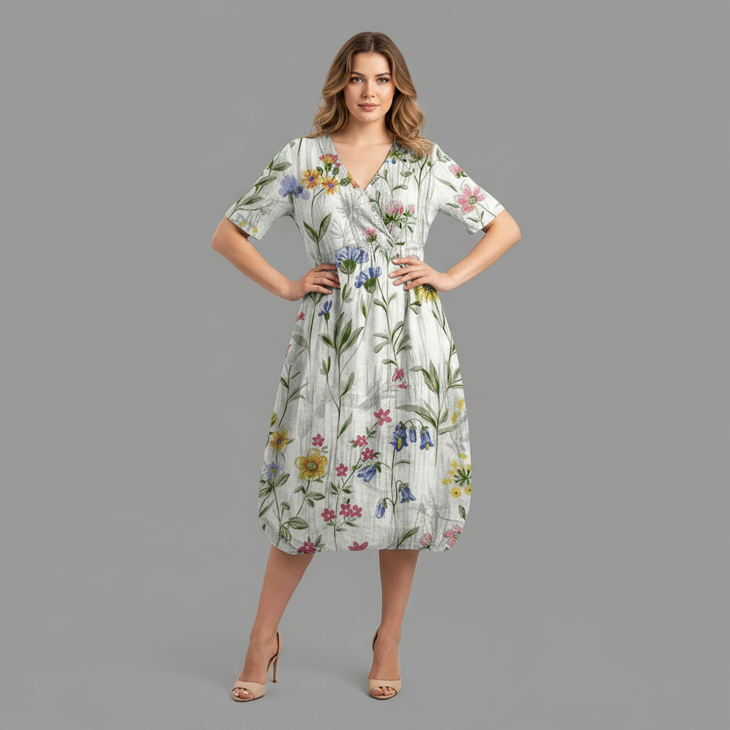 Abito Floreale Donna Midi | Vestiti Eleganti Donna