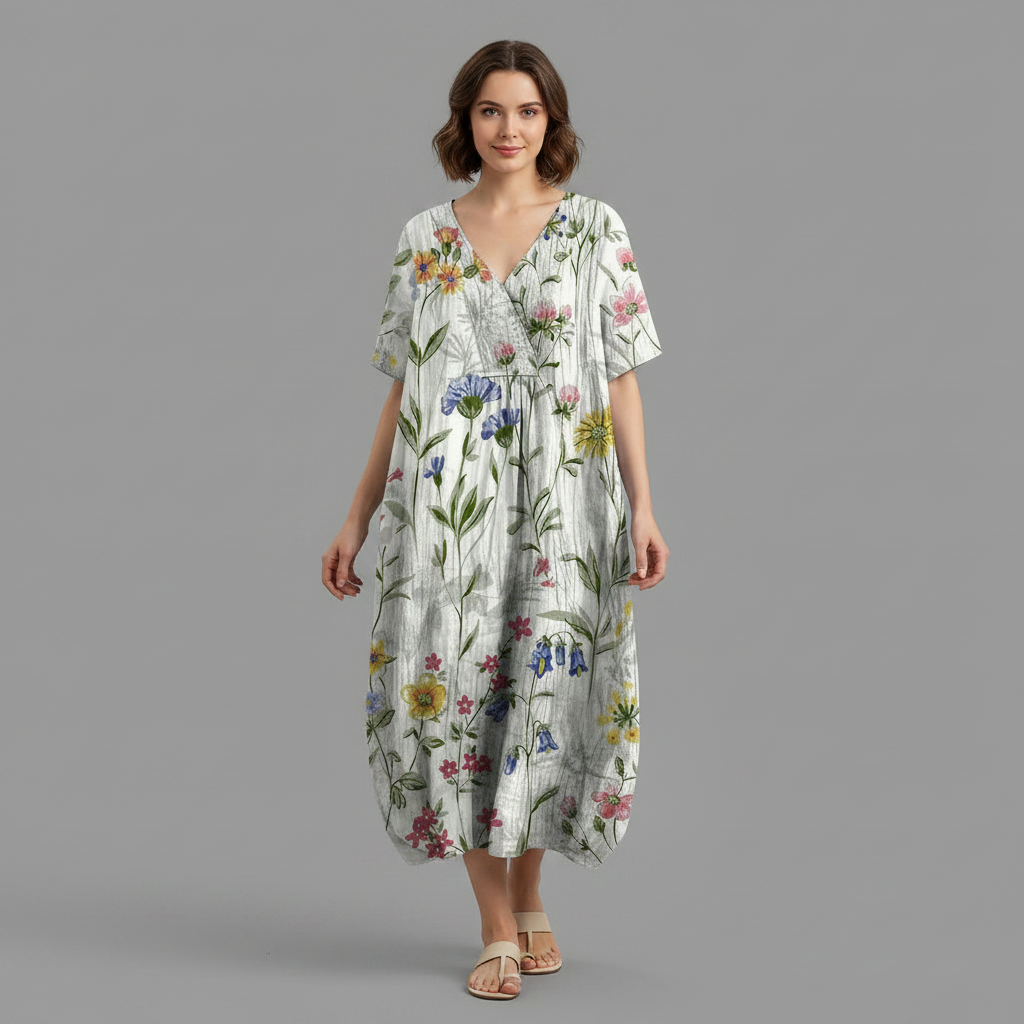 Abito Floreale Donna Midi | Vestiti Eleganti Donna