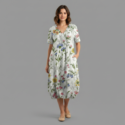 Abito Floreale Donna Midi | Vestiti Eleganti Donna