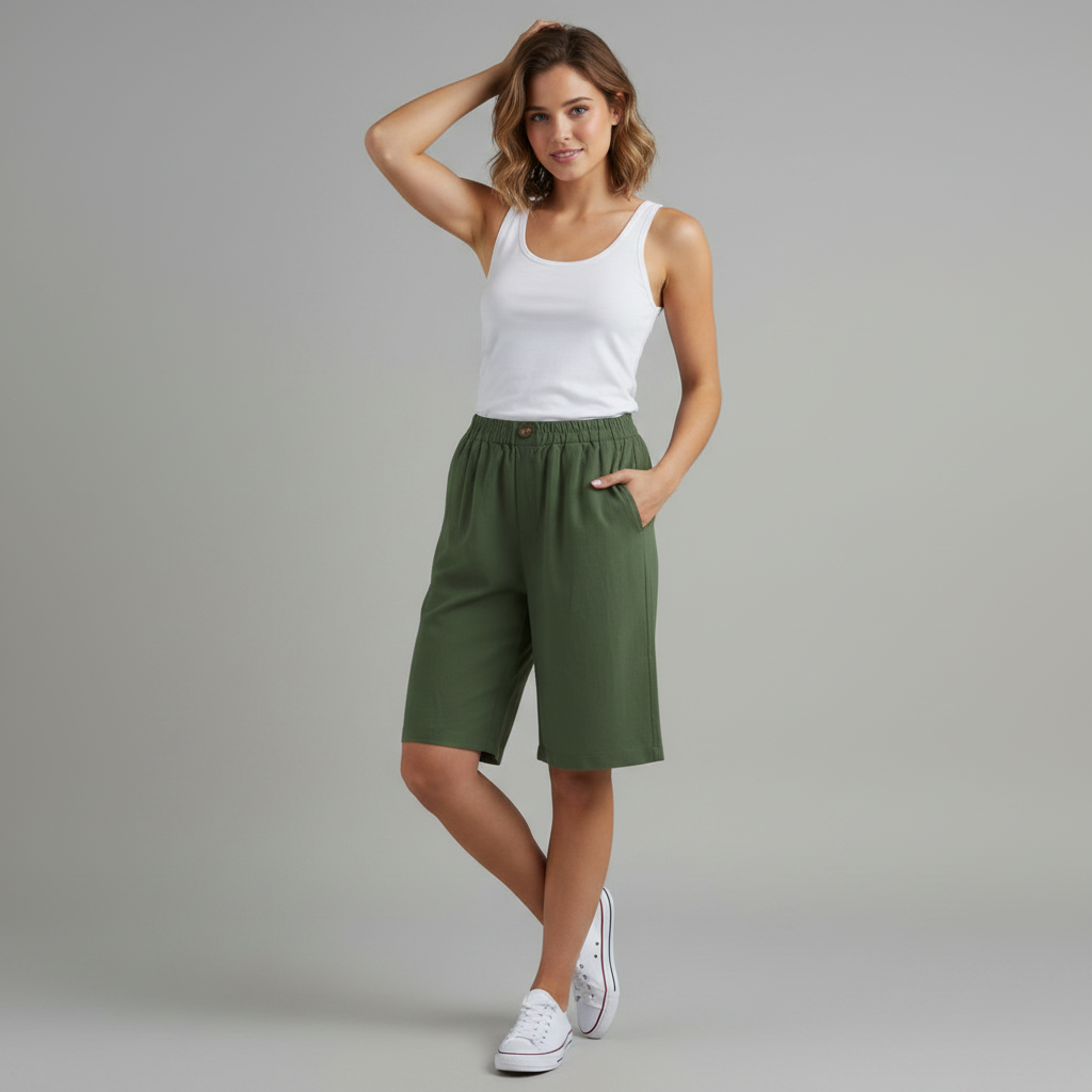 Bermuda Donna Al Ginocchio Rilassati | Bermuda Jeans Donna