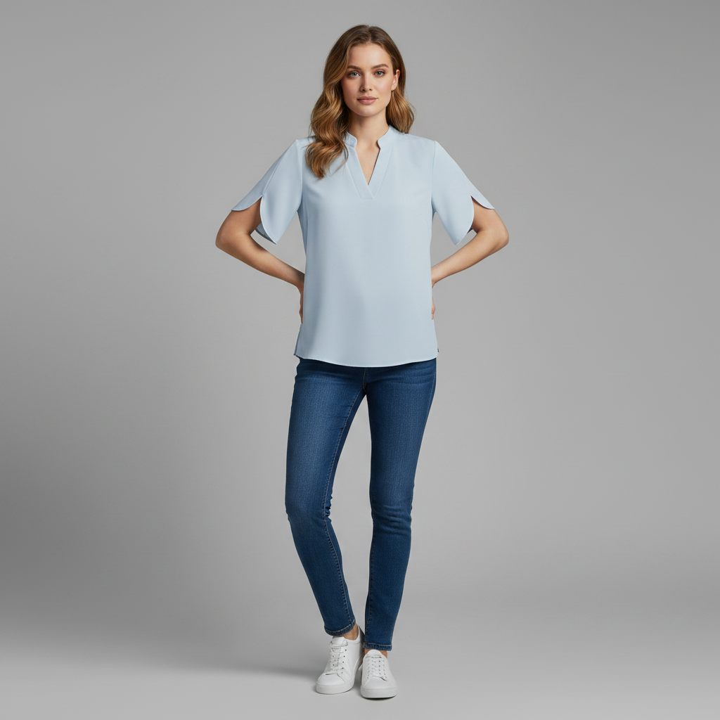Blusa Donna Elegante Scollo a V Fluida | Camicetta Donna