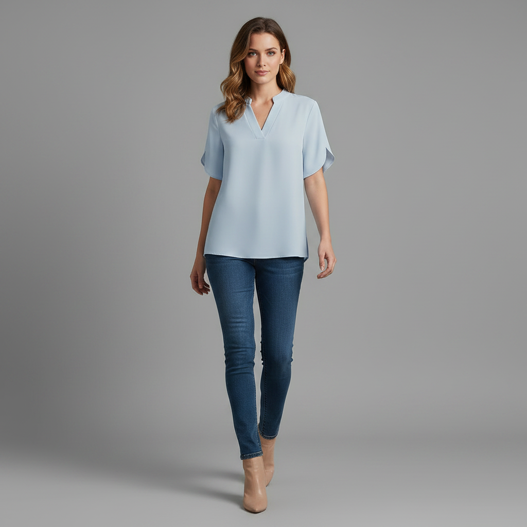 Blusa Donna Elegante Scollo a V Fluida | Camicetta Donna