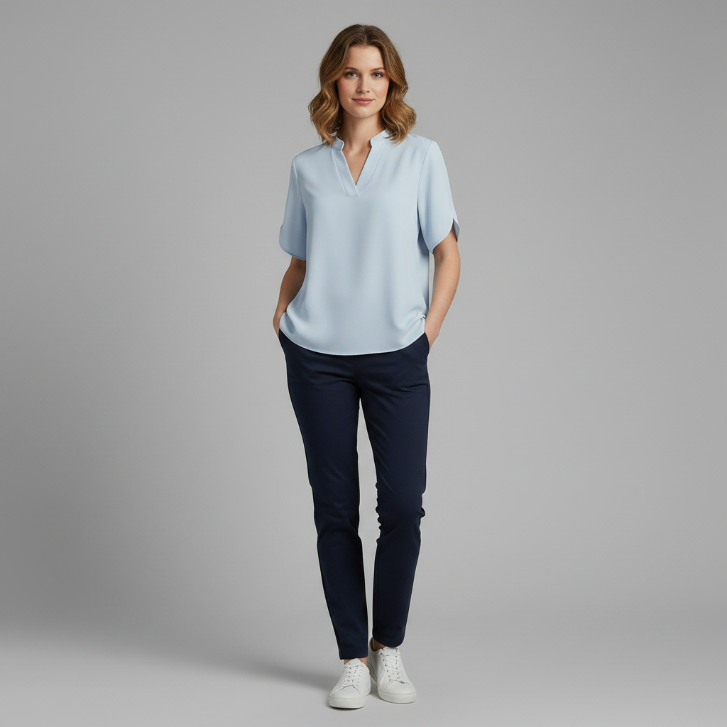 Blusa Donna Elegante Scollo a V Fluida | Camicetta Donna