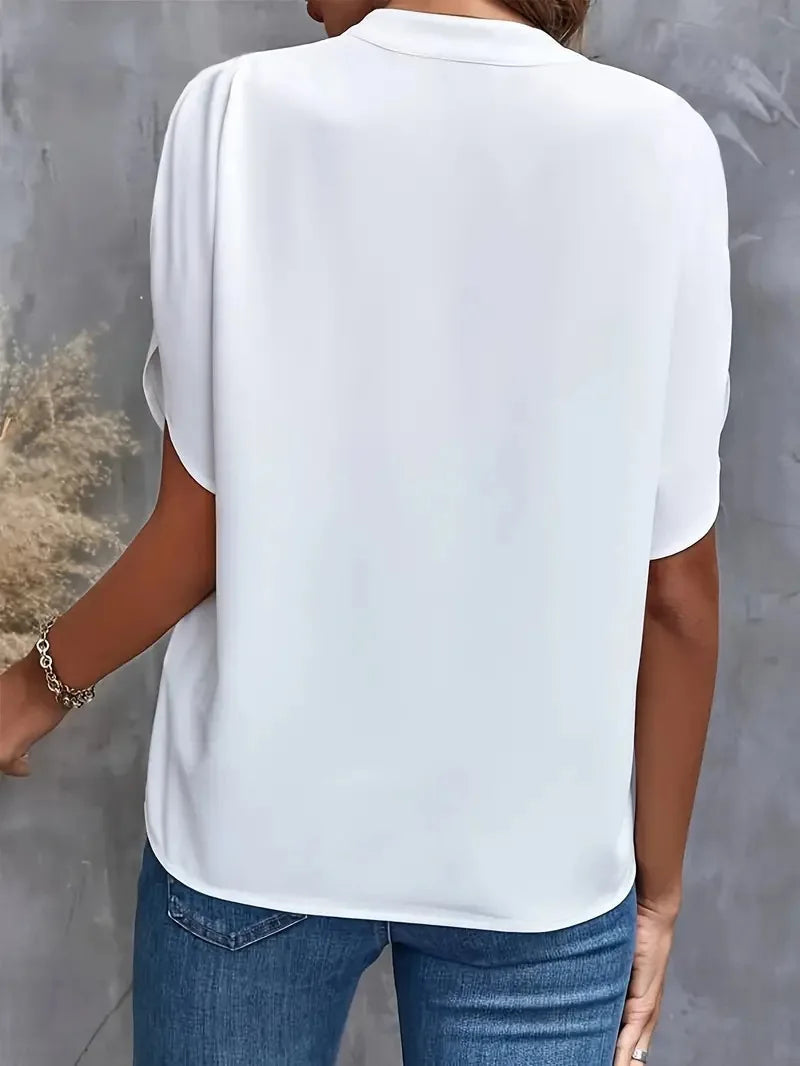 Blusa Donna Elegante Scollo a V Fluida | Camicetta Donna 1