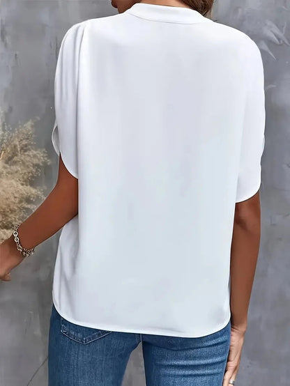 Blusa Donna Elegante Scollo a V Fluida | Camicetta Donna 1