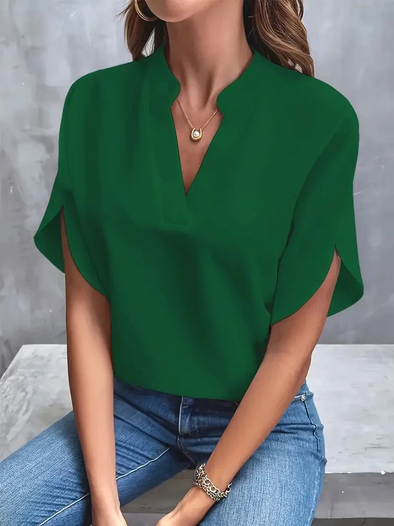 Blusa Donna Elegante Scollo a V Fluida | Camicetta Donna 2