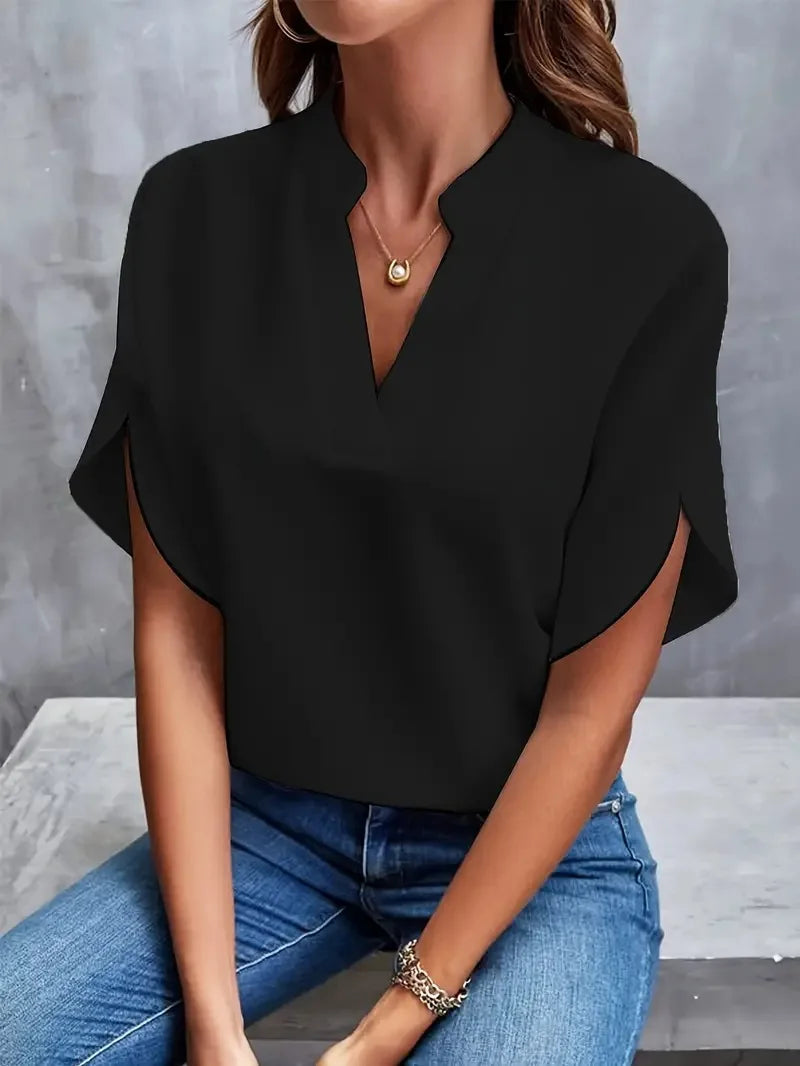 Blusa Donna Elegante Scollo a V Fluida | Camicetta Donna 3