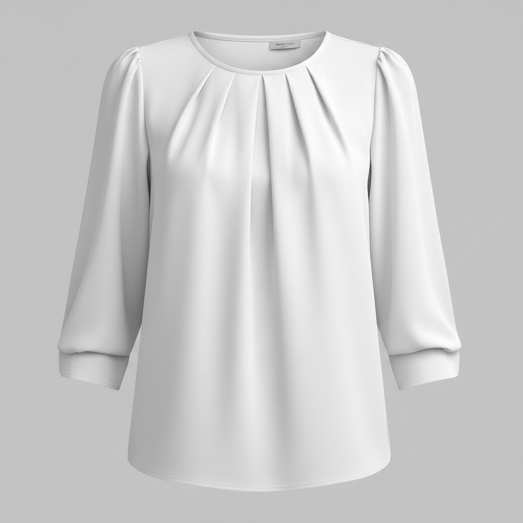 Camicetta Elegante Donna Maniche Ampie Girocollo | Camicie Donna