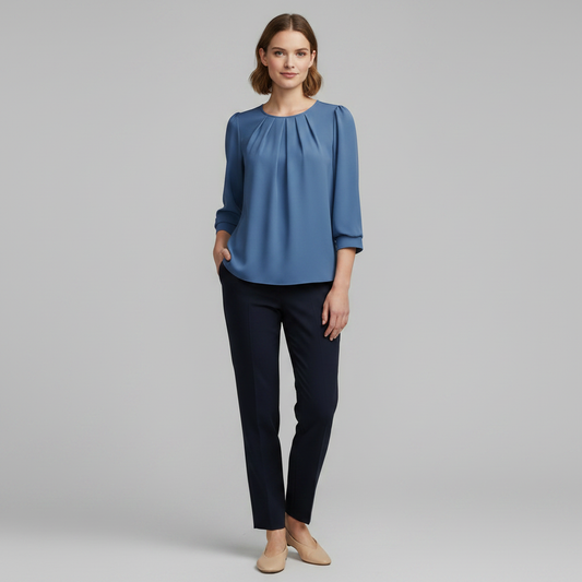 Camicetta Elegante Donna Maniche Ampie Girocollo | Camicie Donna