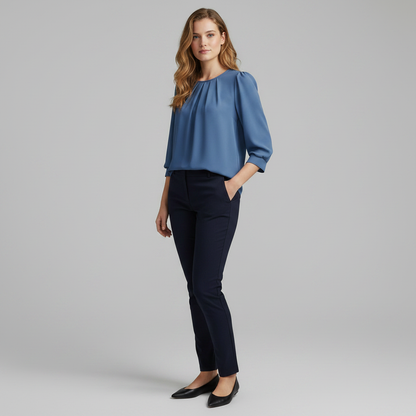 Camicetta Elegante Donna Maniche Ampie Girocollo | Camicie Donna