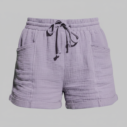 Pantaloncini Donna Casual in Mussola con Elastico | Shorts Donna