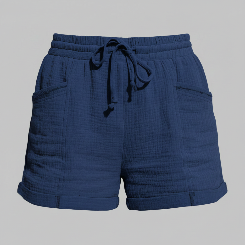 Pantaloncini Donna Casual in Mussola con Elastico | Shorts Donna