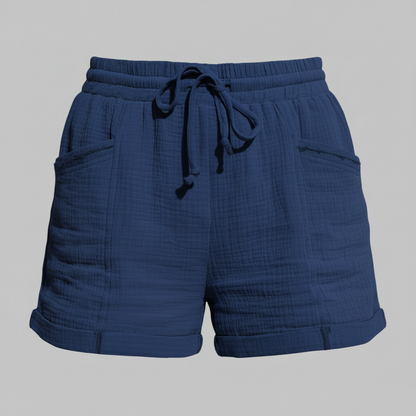 Pantaloncini Donna Casual in Mussola con Elastico | Shorts Donna