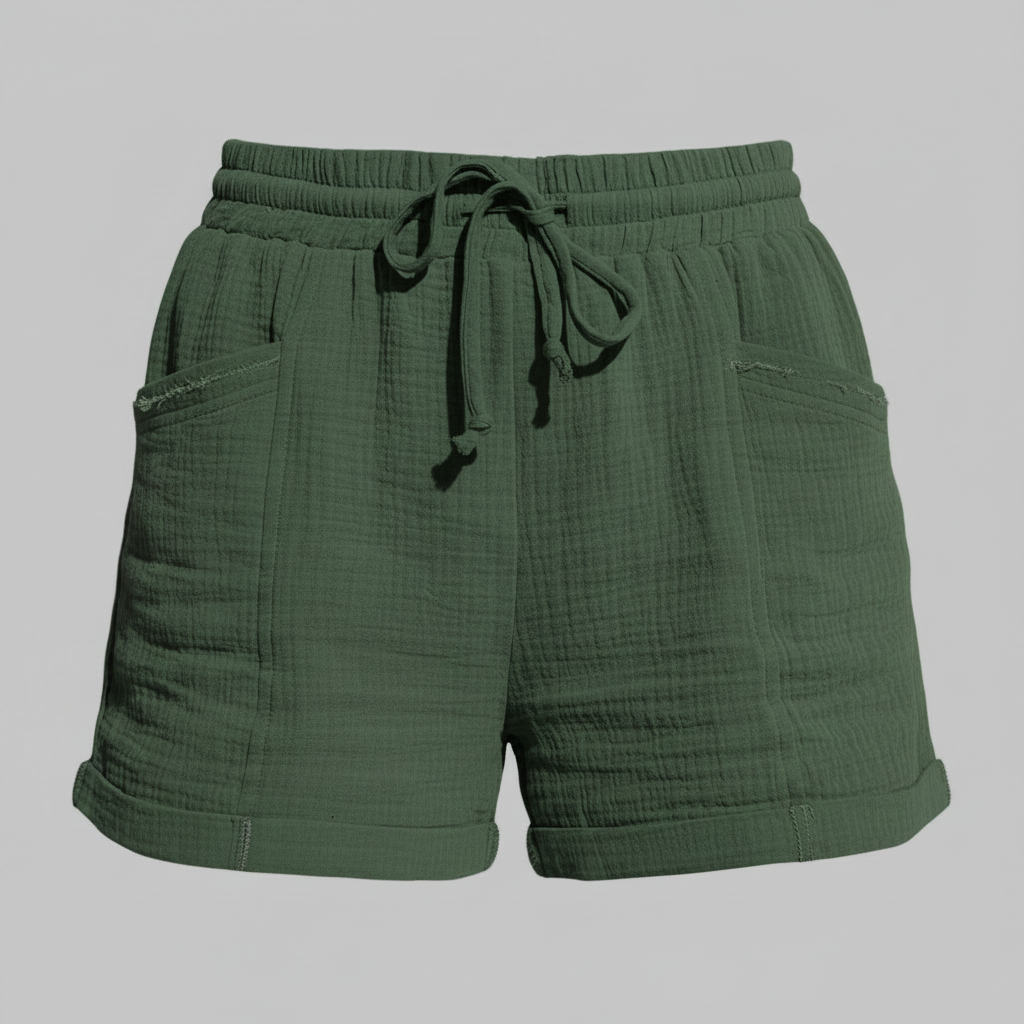 Pantaloncini Donna Casual in Mussola con Elastico | Shorts Donna