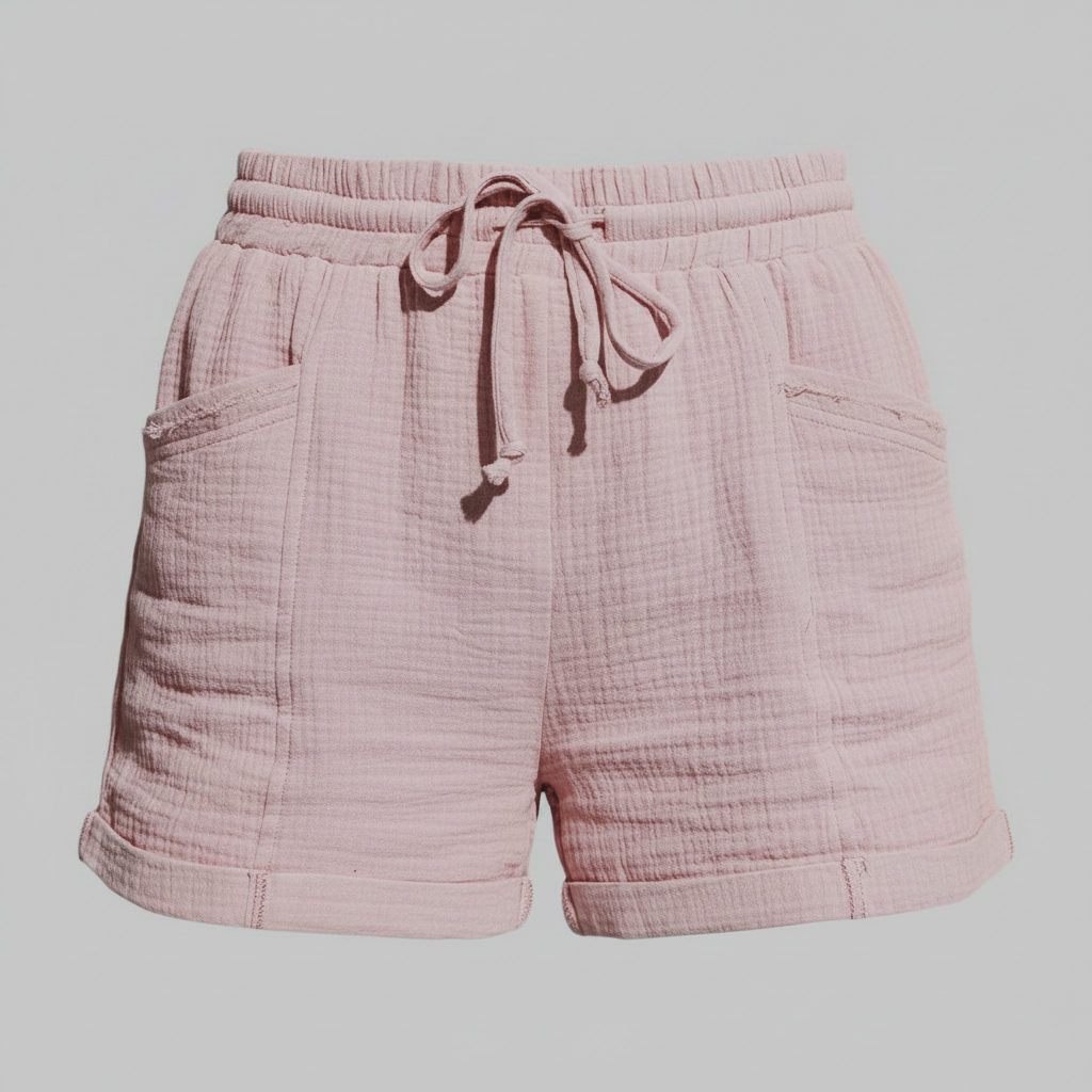Pantaloncini Donna Casual in Mussola con Elastico | Shorts Donna