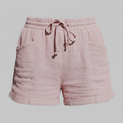 Pantaloncini Donna Casual in Mussola con Elastico | Shorts Donna