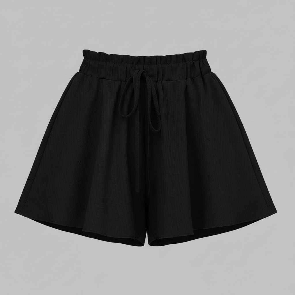 Pantaloncini Donna Vita Alta Paperbag | Shorts Estivi Ampi