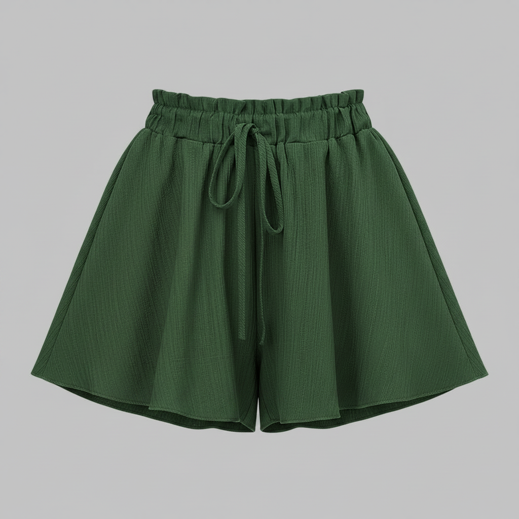 Pantaloncini Donna Vita Alta Paperbag | Shorts Estivi Ampi