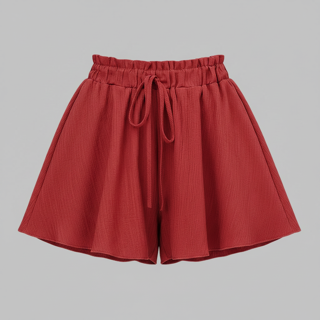 Pantaloncini Donna Vita Alta Paperbag | Shorts Estivi Ampi
