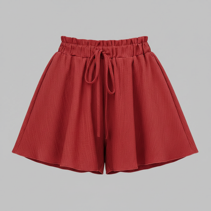 Pantaloncini Donna Vita Alta Paperbag | Shorts Estivi Ampi