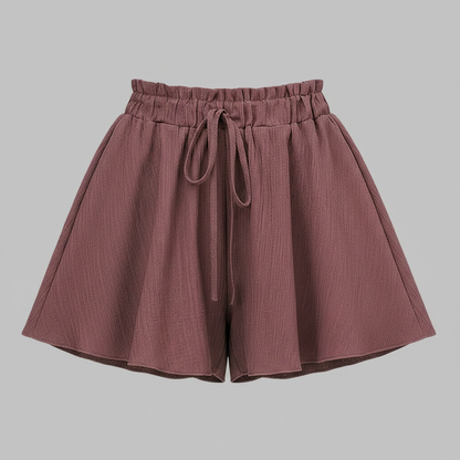 Pantaloncini Donna Vita Alta Paperbag | Shorts Estivi Ampi