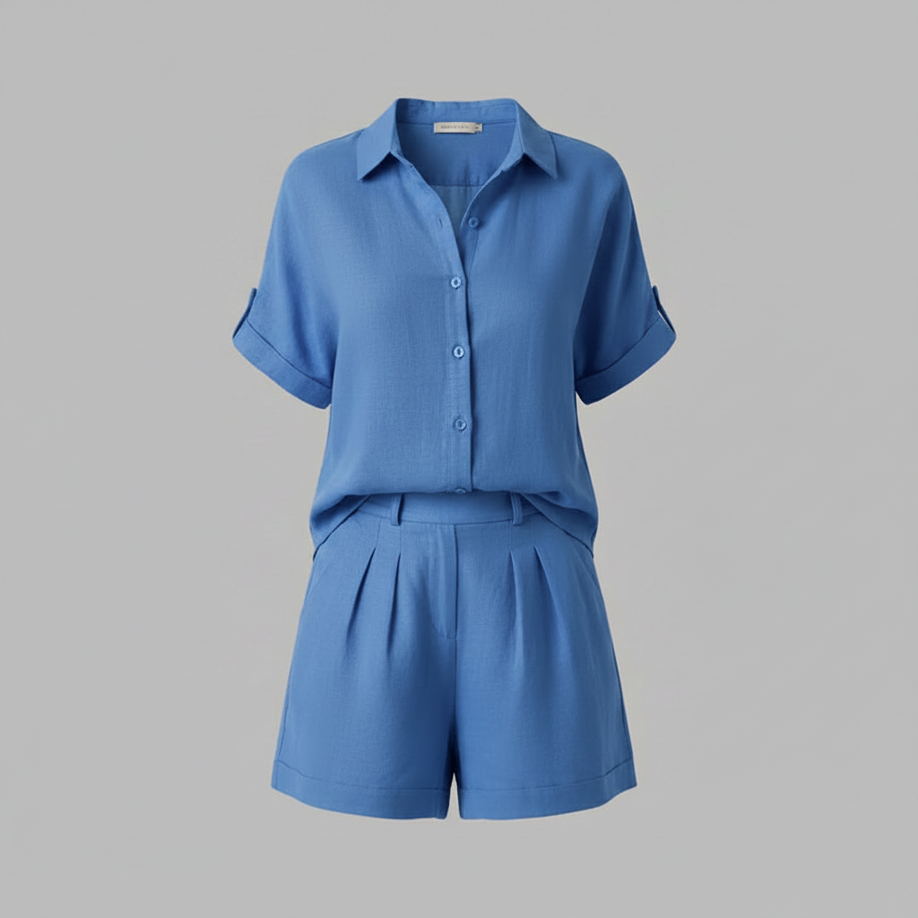 Set Donna Camicia Oversize e Shorts Lino Estivi | Outfit Casual
