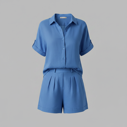 Set Donna Camicia Oversize e Shorts Lino Estivi | Outfit Casual