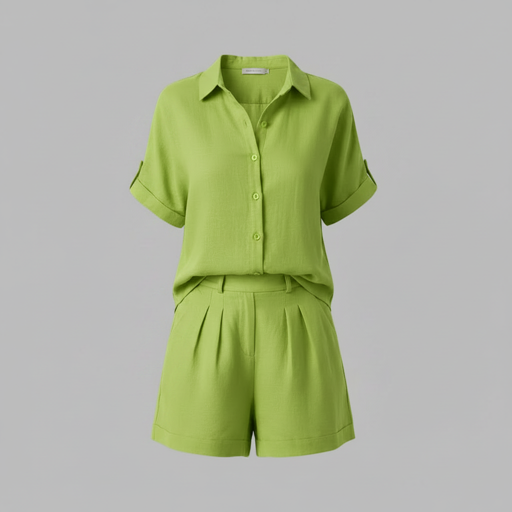 Set Donna Camicia Oversize e Shorts Lino Estivi | Outfit Casual
