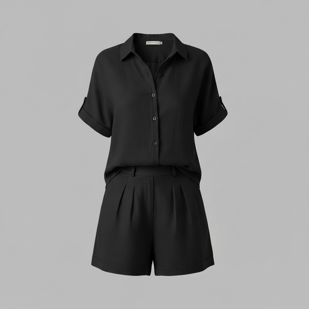 Set Donna Camicia Oversize e Shorts Lino Estivi | Outfit Casual