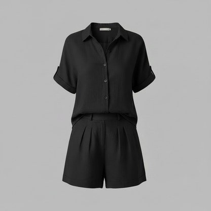 Set Donna Camicia Oversize e Shorts Lino Estivi | Outfit Casual
