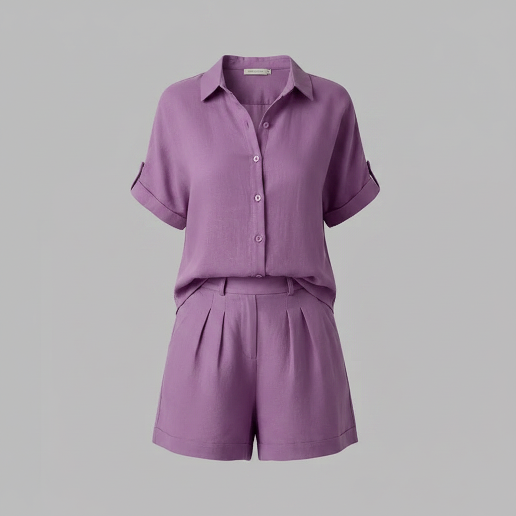 Set Donna Camicia Oversize e Shorts Lino Estivi | Outfit Casual