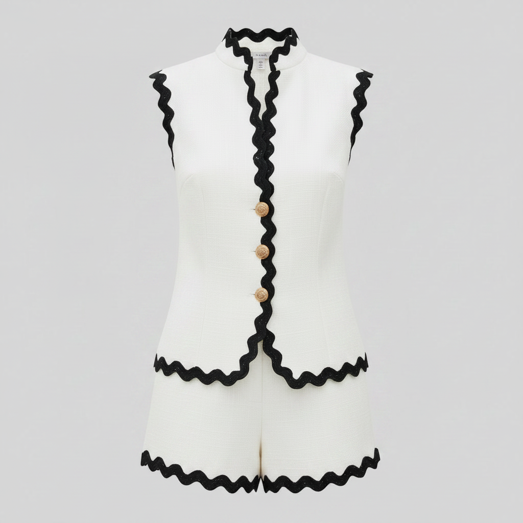 Set Due Pezzi Donna | Blazer Senza Maniche e Pantaloncini