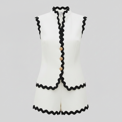 Set Due Pezzi Donna | Blazer Senza Maniche e Pantaloncini