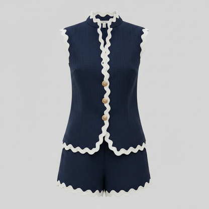 Set Due Pezzi Donna | Blazer Senza Maniche e Pantaloncini