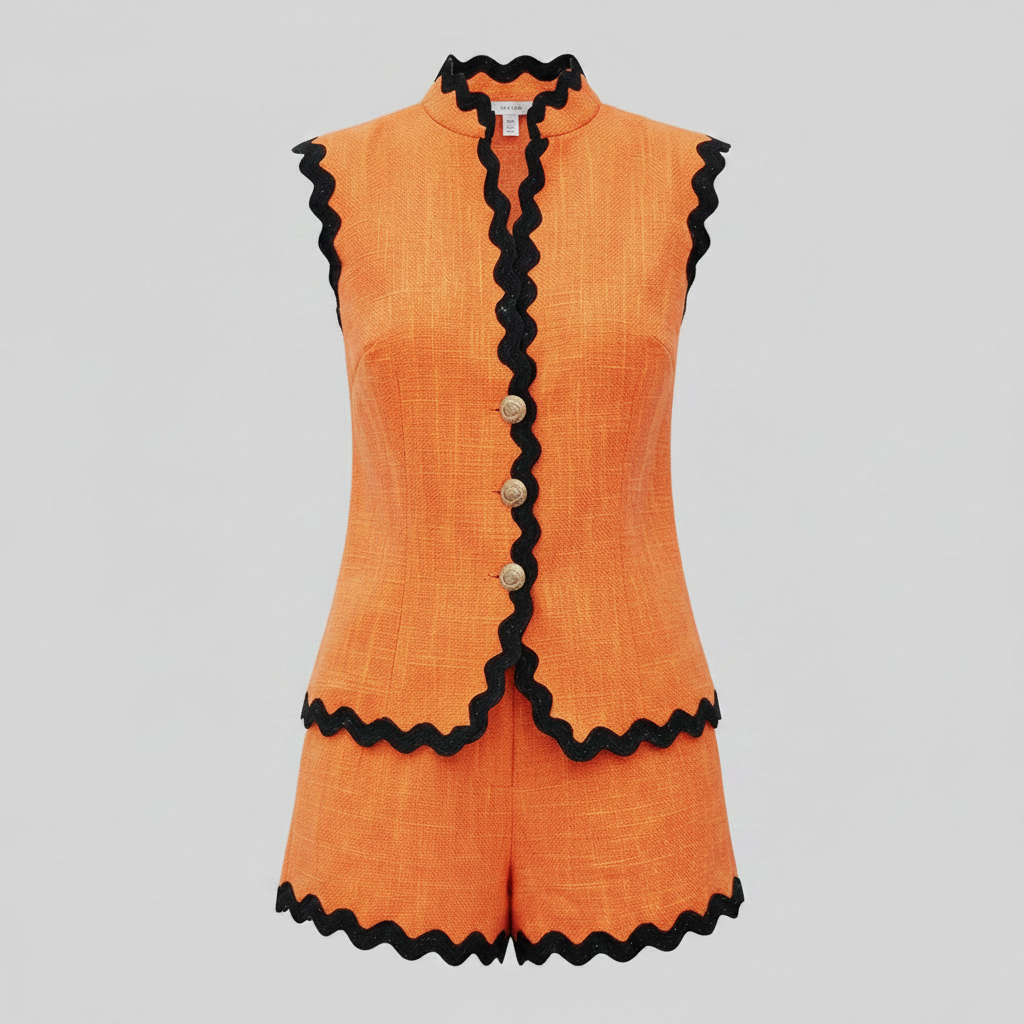 Set Due Pezzi Donna | Blazer Senza Maniche e Pantaloncini