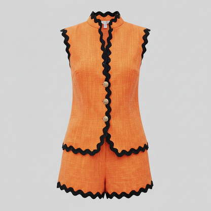 Set Due Pezzi Donna | Blazer Senza Maniche e Pantaloncini