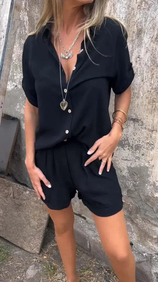 Set Donna Camicia Oversize e Shorts Lino Estivi | Outfit Casual 2