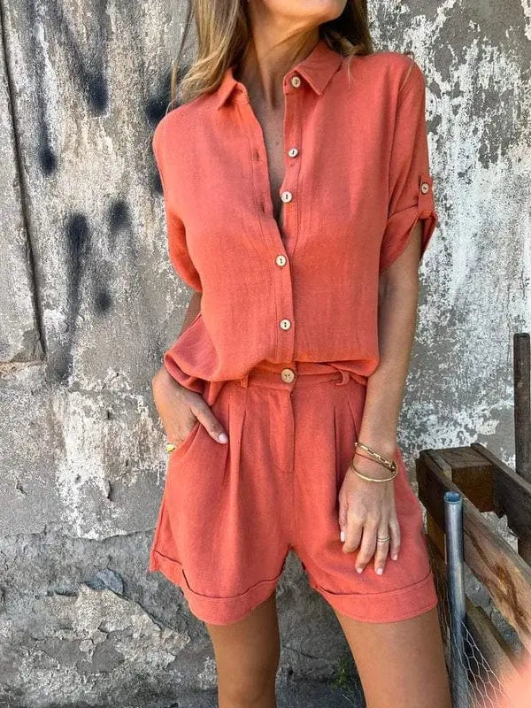 Set Donna Camicia Oversize e Shorts Lino Estivi | Outfit Casual 3