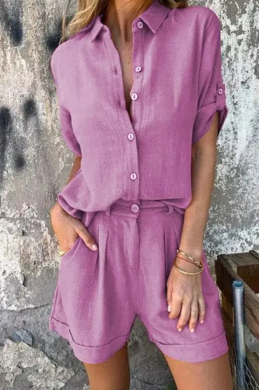 Set Donna Camicia Oversize e Shorts Lino Estivi | Outfit Casual 6