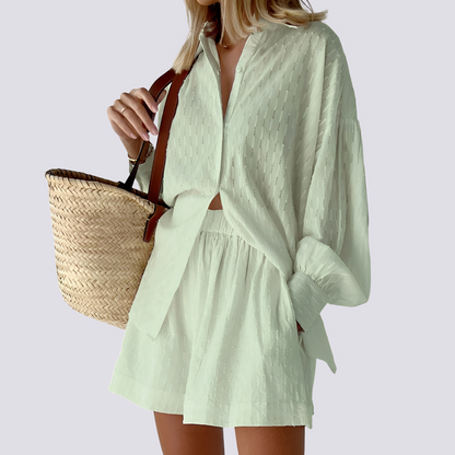 Set Due Pezzi Donna | Camicetta e Gonna Ampia Casual 0