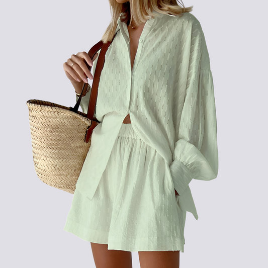 Set Due Pezzi Donna | Camicetta e Gonna Ampia Casual 0