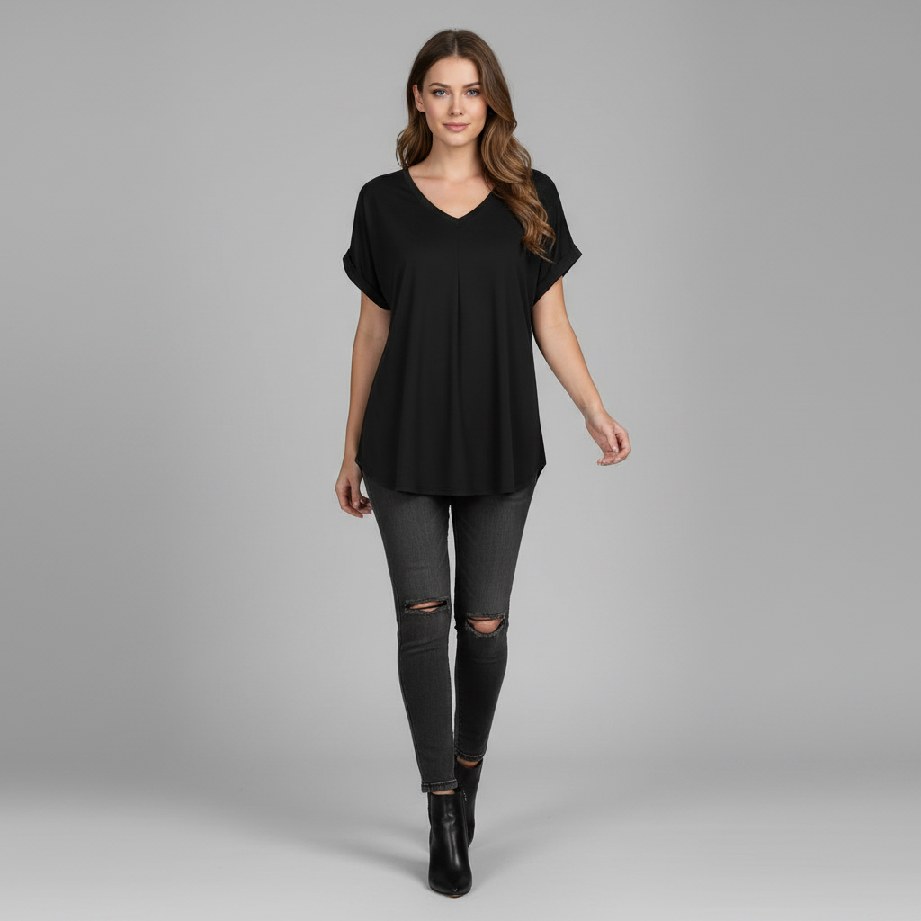 Top Donna Plissettato | Top Estivo Elegante con Maniche Corte