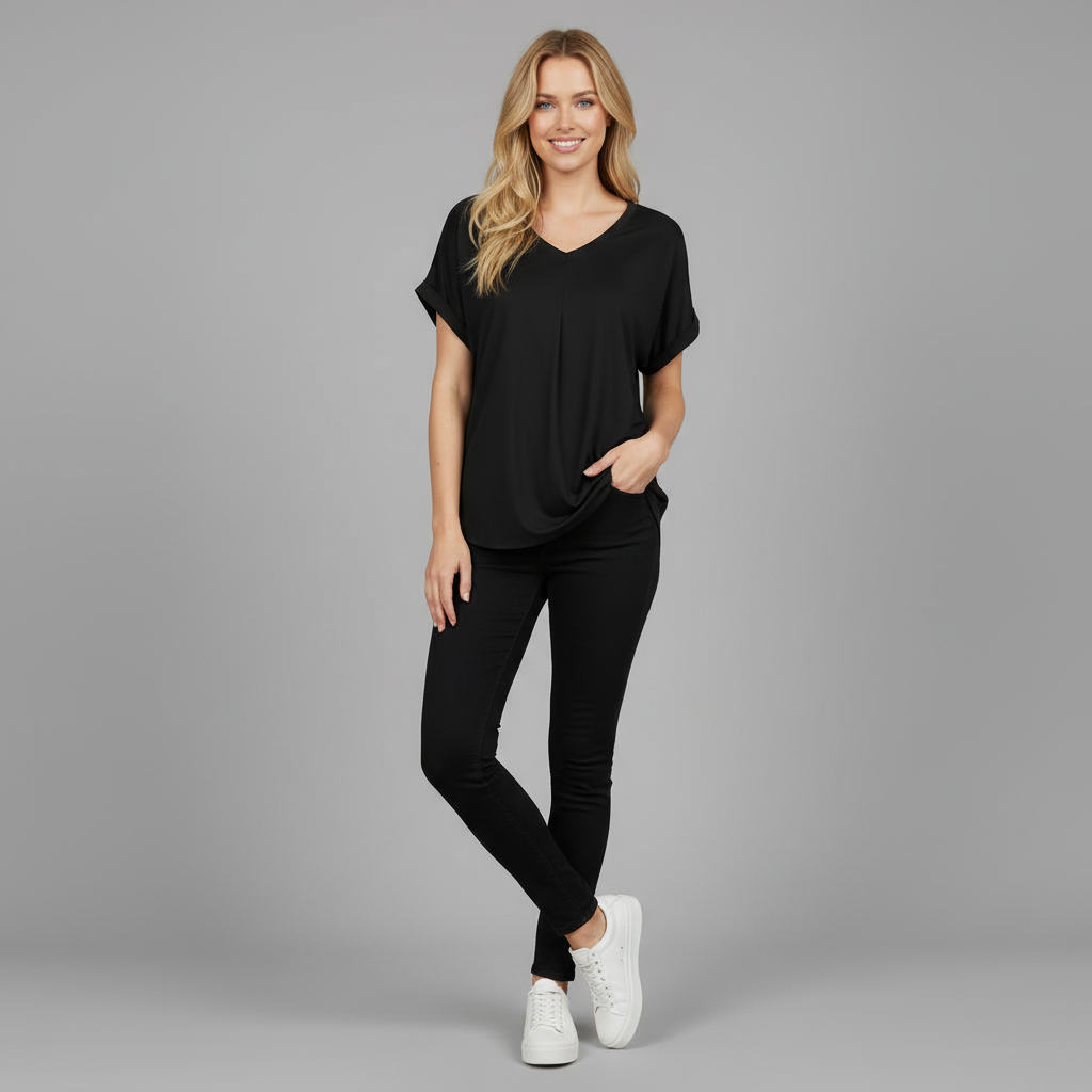 Top Donna Plissettato | Top Estivo Elegante con Maniche Corte